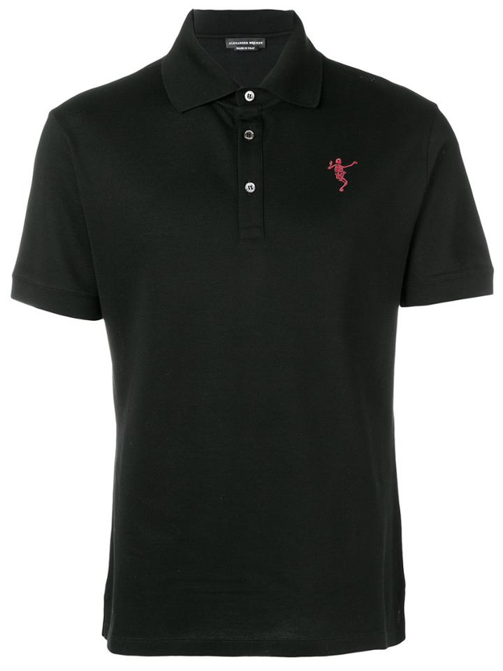 Alexander Mcqueen Dancing Skeleton Polo Shirt - Black