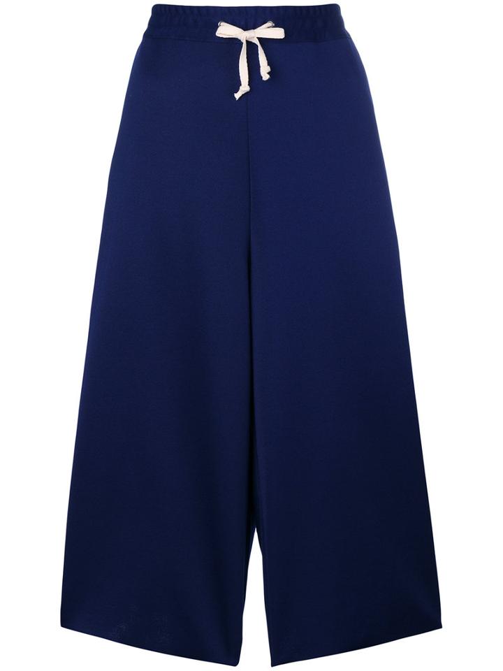 Maison Margiela - Floaty Cropped Trousers - Women - Cotton/polyester - 42, Blue, Cotton/polyester
