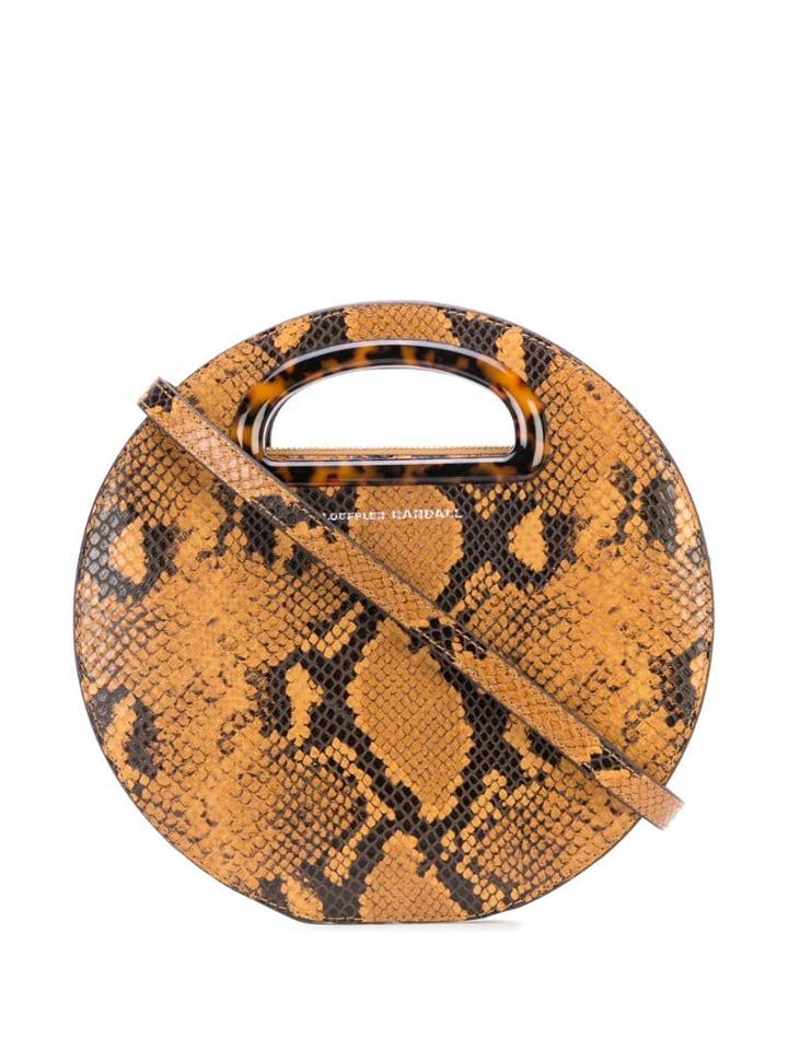 Loeffler Randall Snakeskin Embossed Crossbody Bag - Brown