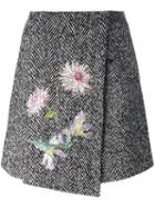 Blumarine Herringbone Skirt, Women's, Size: 40, Black, Cotton/acrylic/polyester/alpaca