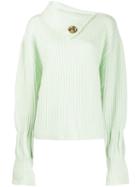 Jw Anderson Asymmetric Collar Sweater - Green
