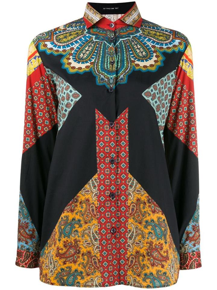 Etro Paisley Print Button Shirt - Blue