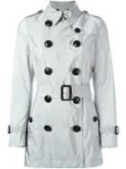 Burberry Brit 'kerringdale' Trench Coat, Women's, Size: 8, Grey, Polyamide/polyester/cupro/calf Leather