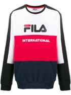 Fila Logo Print Panelled Sweatshirt - Black