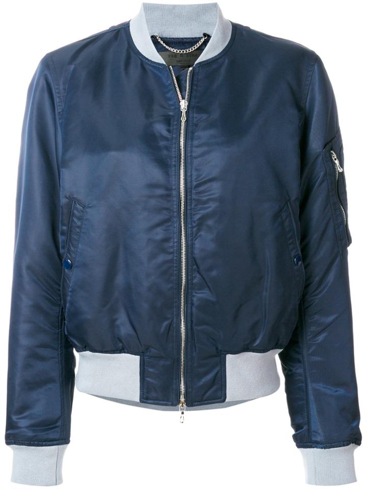 Rag & Bone Round Neck Zipped Jacket - Blue