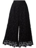 Diane Von Furstenberg Cropped Lace Trousers, Women's, Size: 6, Black, Polyester