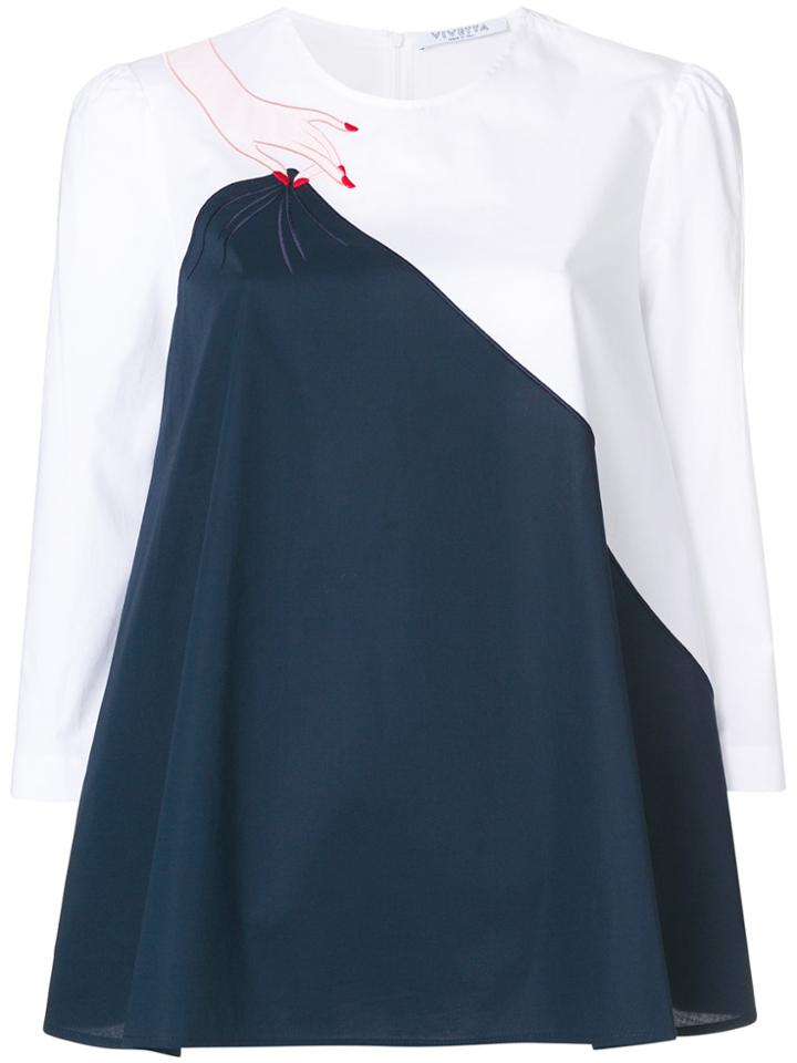 Vivetta Scheat Two-tone Hand Print Blouse - White