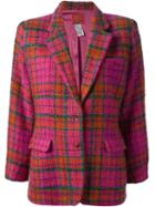 Kenzo Vintage 'jungle Kenzo' Tartan Jacket, Women's, Size: Large, Pink/purple