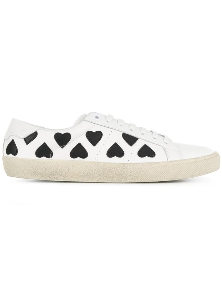 Saint Laurent Heart Printed Sneakers - White