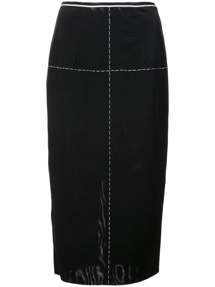 Vera Wang Stitching Detail Pencil Skirt - Black