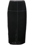 Vera Wang Stitching Detail Pencil Skirt - Black