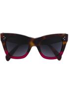 Céline Eyewear Tortoiseshell Oversized Sunglasses - Multicolour
