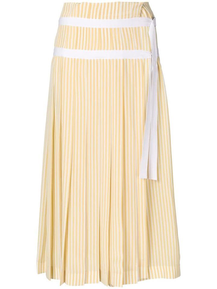 Joseph Striped Pleated Skirt - Yellow