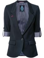 Guild Prime Striped Reverse Blazer, Women's, Size: 36, Black, Polyester