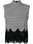 Marc Jacobs Sleeveless Striped Fringe Top - Black
