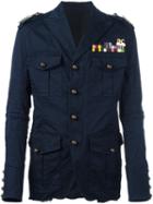 Dsquared2 'golden Arrow' Military Jacket, Men's, Size: 48, Blue, Cotton/spandex/elastane/polyamide