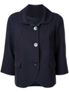 Tagliatore Crop Sleeve Buttoned Jacket - Blue