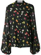 Diesel Cropped Neck-tie Blouse - Black