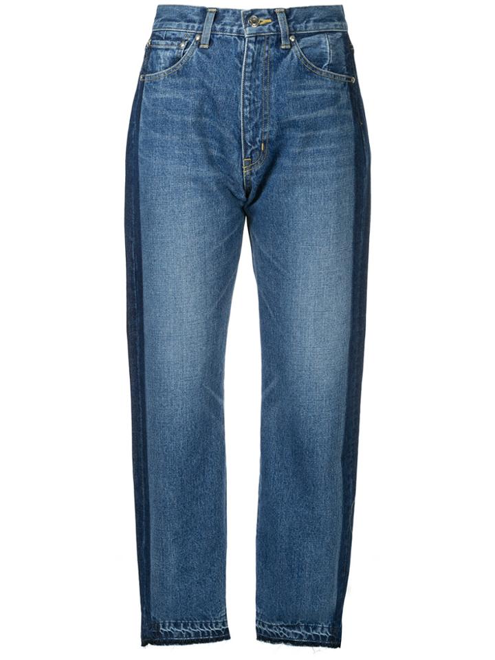 Astraet High Waisted Mom Jeans With Stripes - Blue