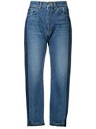 Astraet High Waisted Mom Jeans With Stripes - Blue