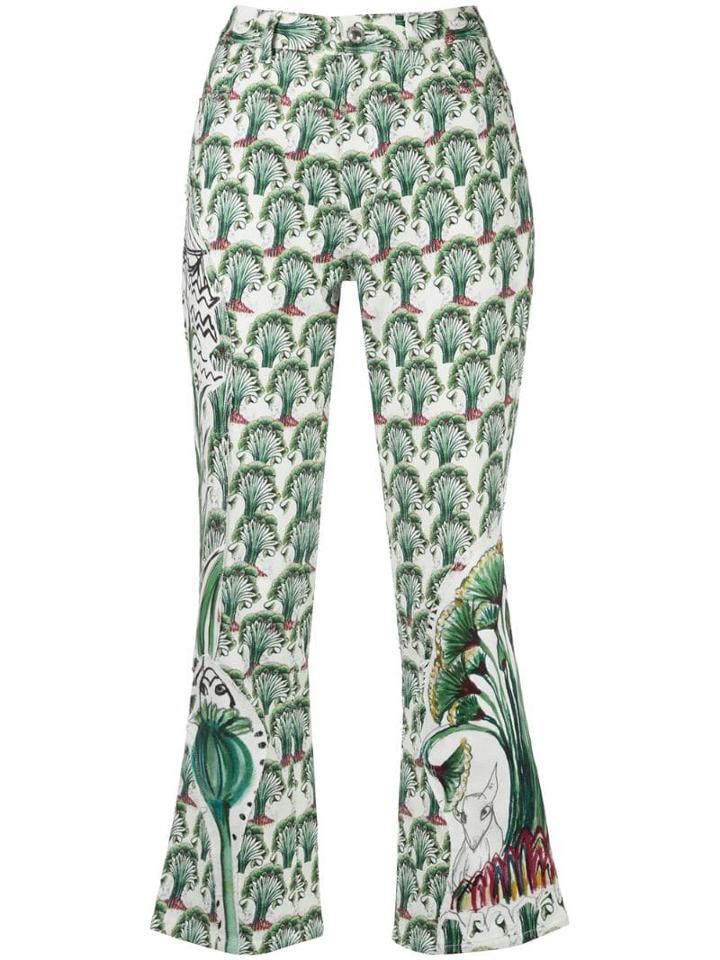 Tsumori Chisato Floral Print Slim-fit Trousers - White