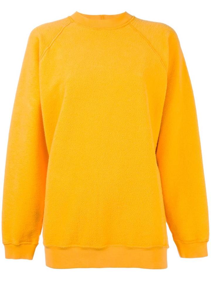 Aries Plain Sweatshirt, Women's, Size: 2, Yellow/orange, Cotton