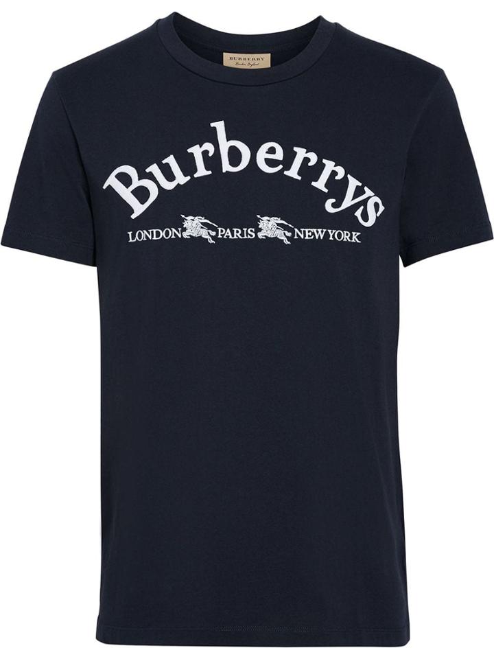 Burberry Archive Logo Cotton T-shirt - Blue