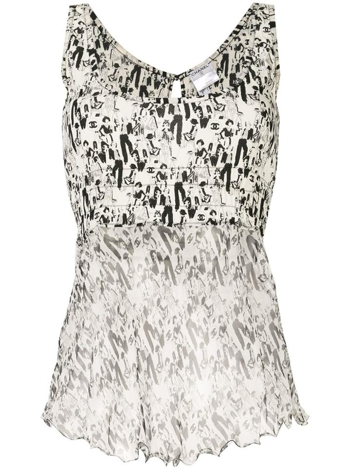 Chanel Vintage Cc Mademoiselle Tops - White