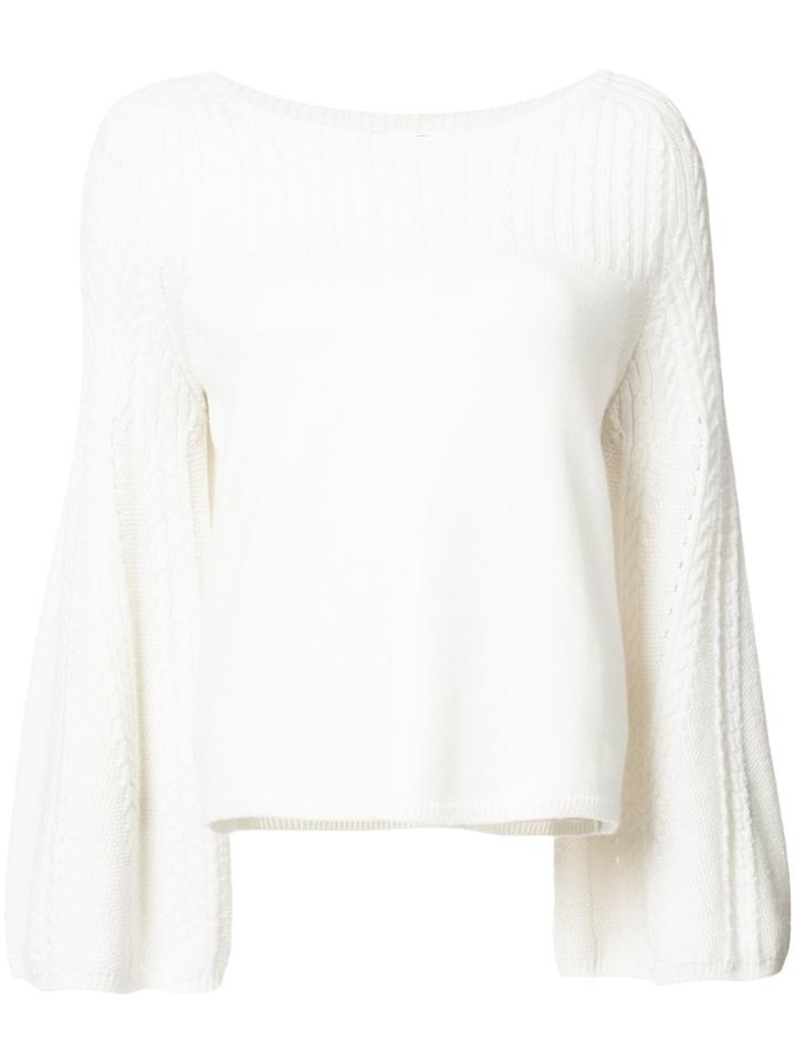 Oscar De La Renta Cable Knit Sweater - White