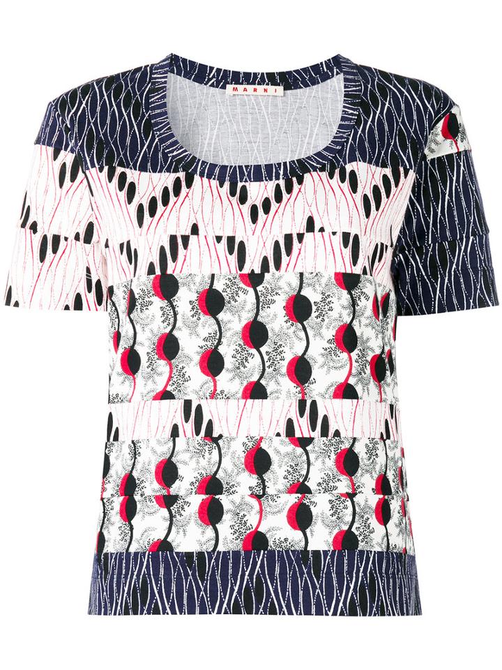 Marni Patchwork T-shirt, Women's, Size: 42, Cotton