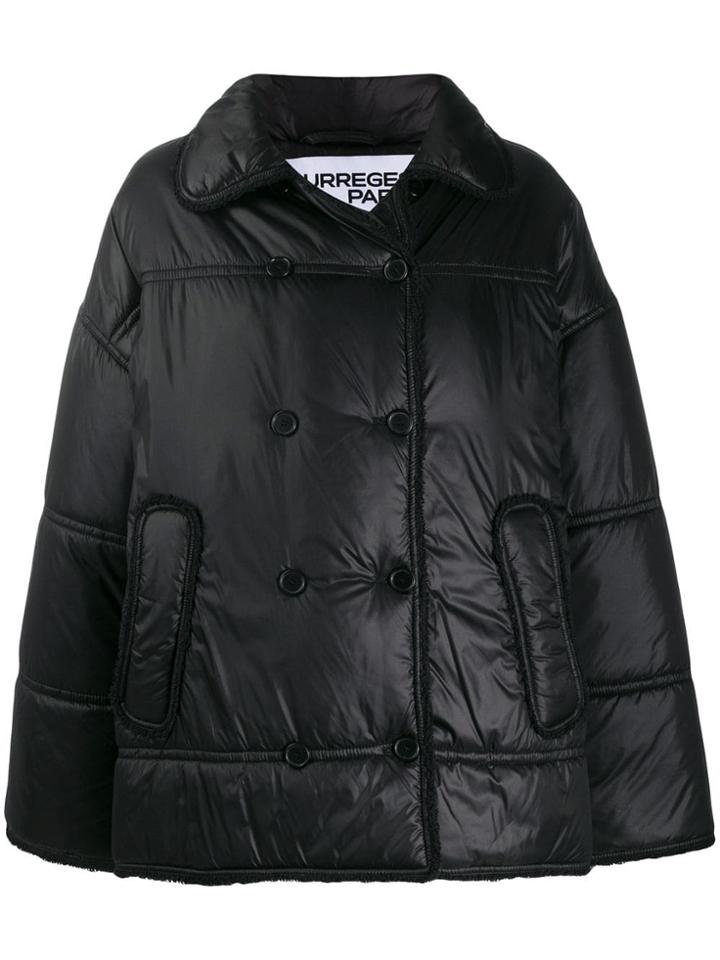 Courrèges Raw Trim Padded Puffer Jacket - Black