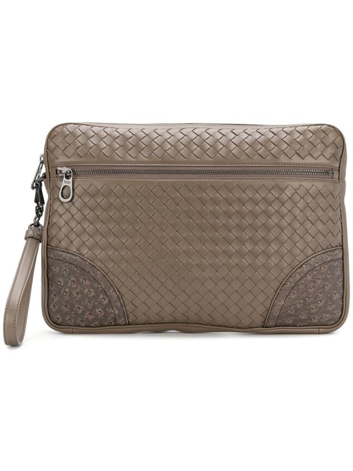 Bottega Veneta Embroidered Document Case - Brown