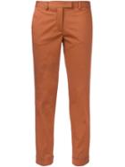 Alberto Biani - Cropped Chino Trousers - Women - Cotton/spandex/elastane - 46, Women's, Yellow/orange, Cotton/spandex/elastane