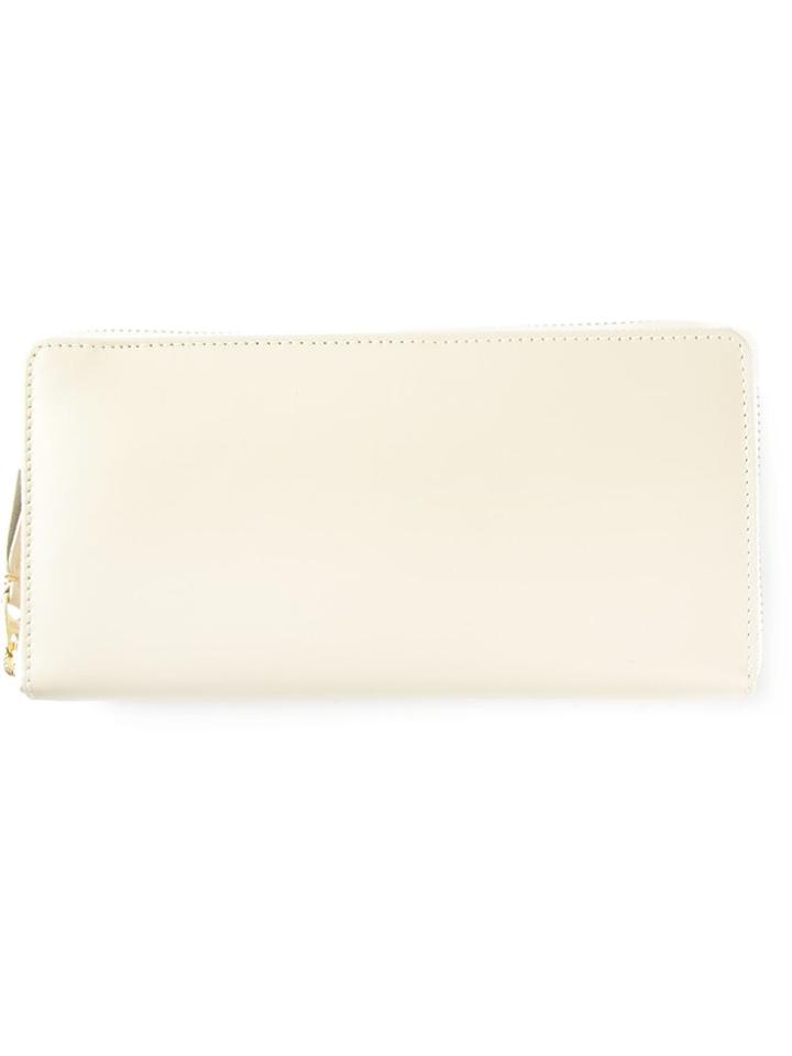 Comme Des Garçons Wallet 'classic Plain' Zip Around Wallet - White