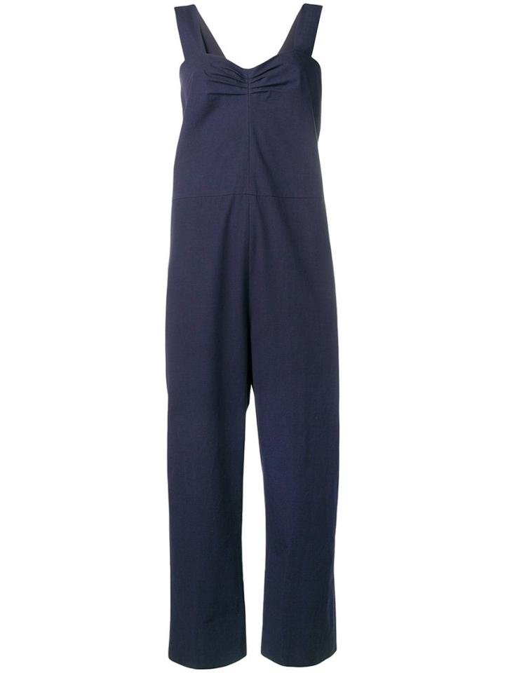 Sara Lanzi Plain Straight-cut Jumpsuit - Blue