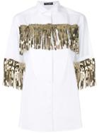Dolce & Gabbana Sequin Fringed Shirt - White