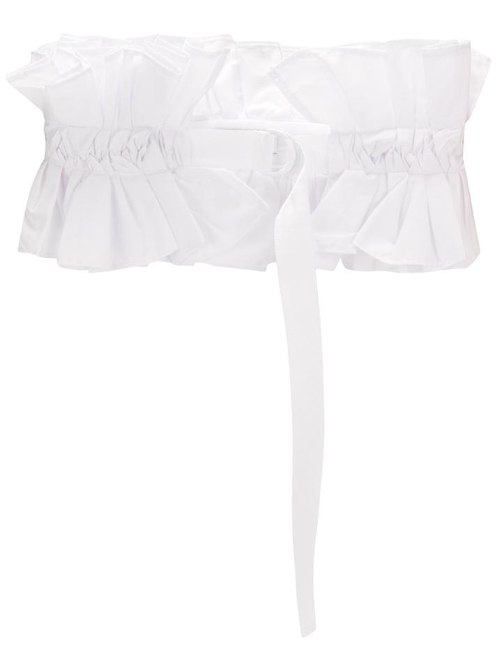 Muveil Ruched Waist Belt - White