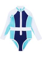 Duskii Girl - Long Sleeve Swimsuit - Kids - Neoprene/nylon - 8 Yrs, Blue