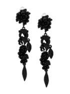 Salvatore Ferragamo Enamelled Flower Earrings - Black