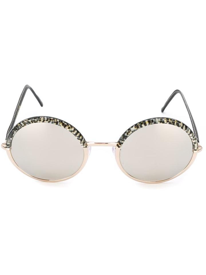 Cutler & Gross Round Frame Sunglasses, Women's, Grey, Metal (other)/acetate