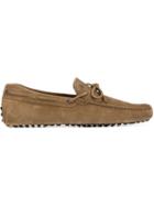 Tod S Gommino Driving Shoes, Men's, Size: 8, Brown, Suede/leather/rubber