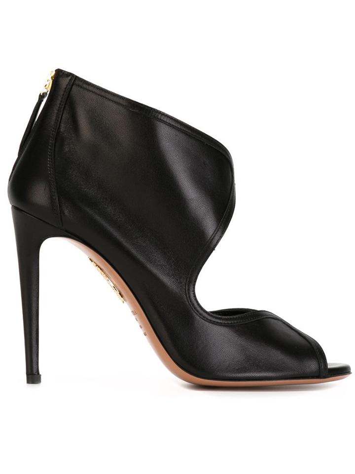 Aquazzura Bianca Booties, Women's, Size: 40, Black, Leather