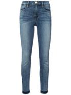 Frame Denim Frayed Hem Skinny Jeans - Blue