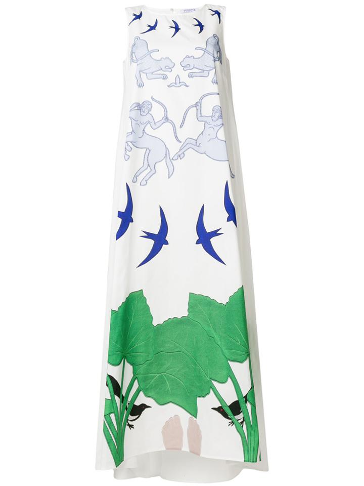 Vivetta Printed Sleeveless Maxi Dress - White
