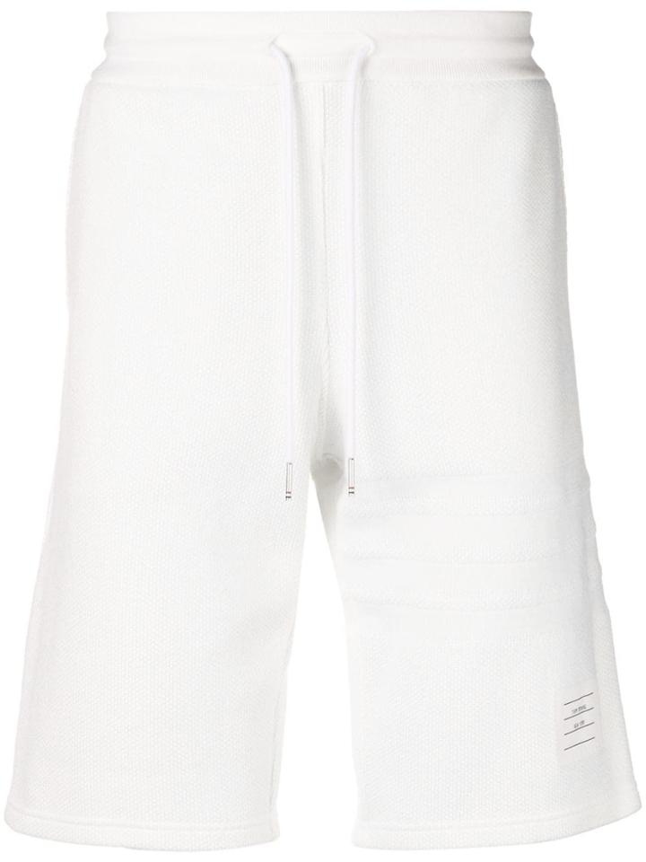 Thom Browne 4-bar Honeycomb Piqué Sweatshort - White