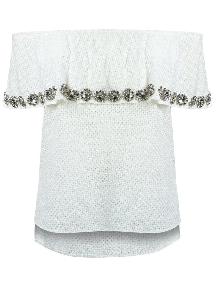 Andrea Bogosian Off Shoulder Top, Women's, Size: P, White, Cotton