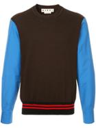 Marni Contrast Sleeve Jumper - Brown