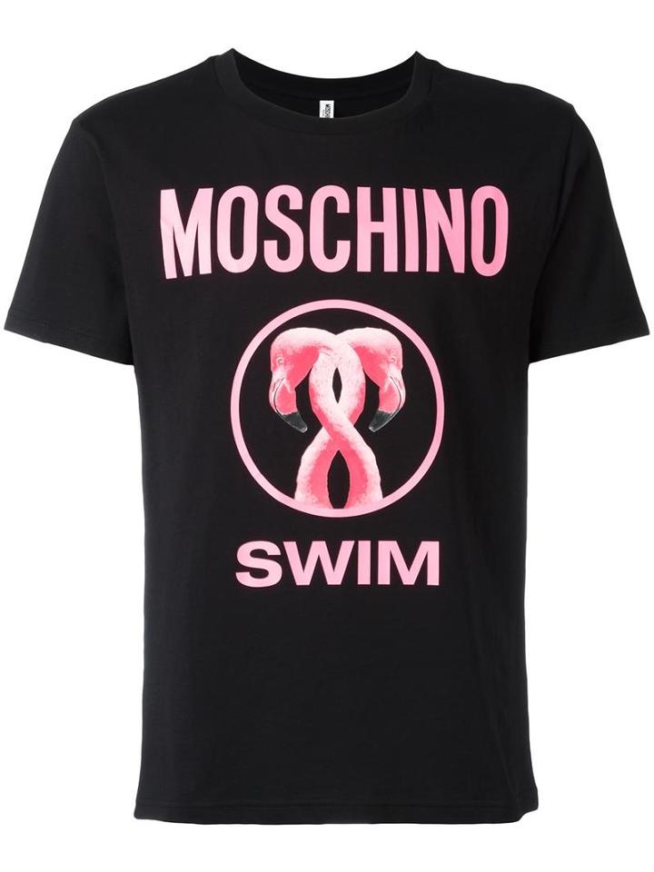 Moschino Swim Flamingo T-shirt, Men's, Size: Medium, Black, Cotton