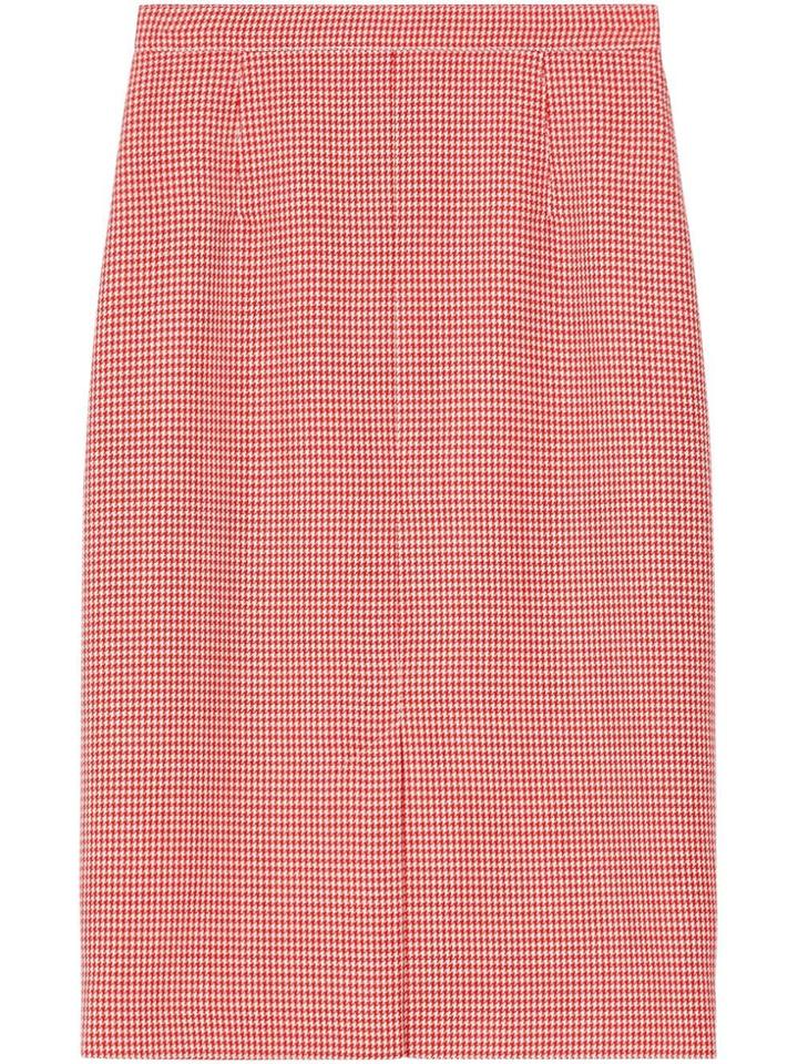 Burberry Two-tone Houndstooth Skirt - Red