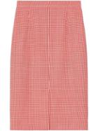 Burberry Two-tone Houndstooth Skirt - Red